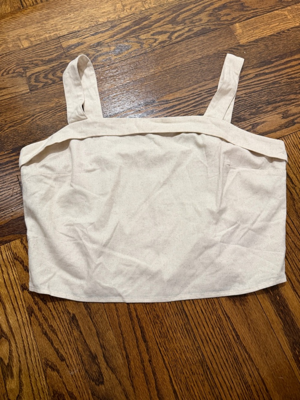 BCX Cream Square Neck Crop Tank